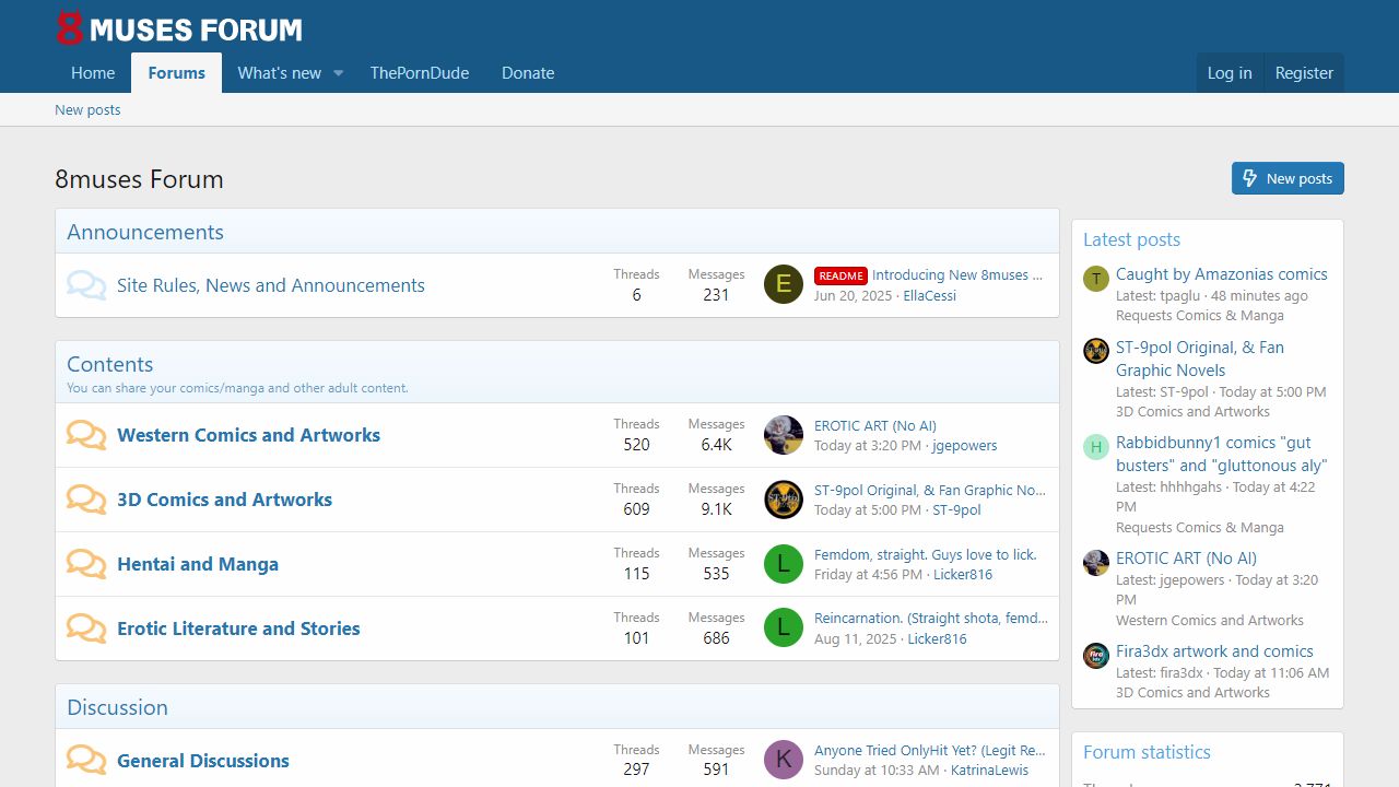 8Muses Forum 最新网站截图