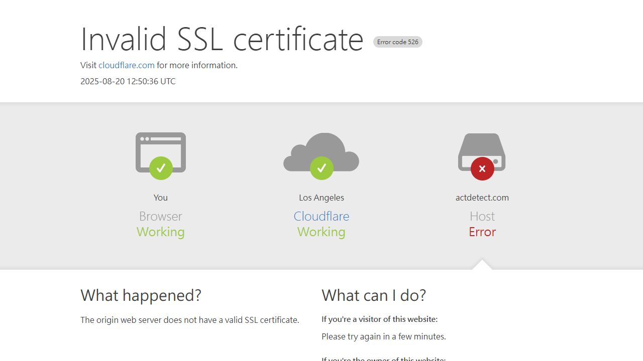 ACTDetect AI 最新网站截图