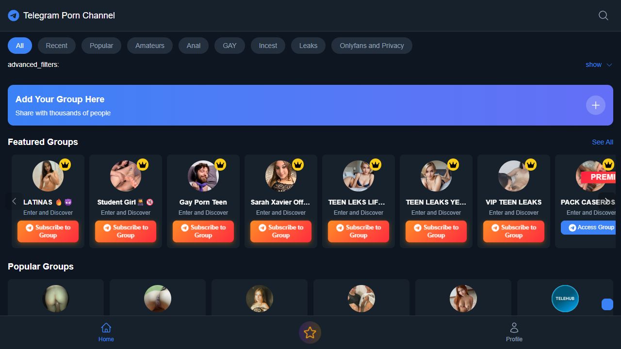 Adult Telegram Group 最新网站截图