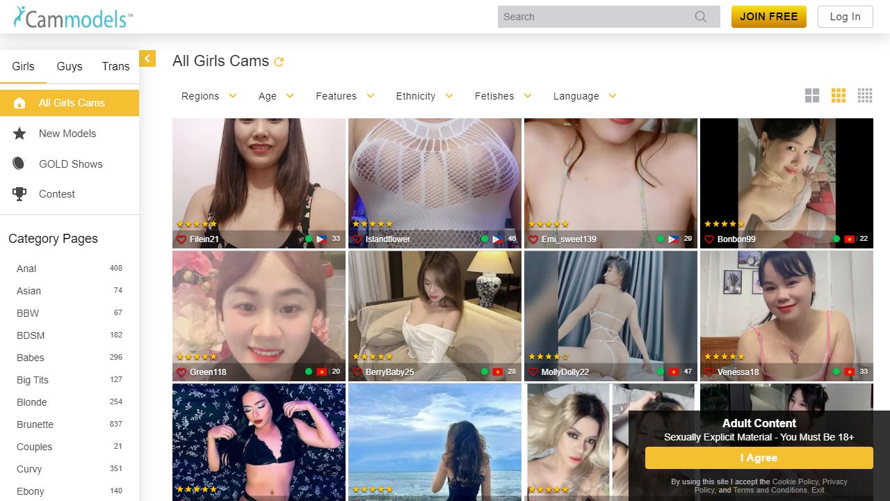 CamModels 最新网站截图