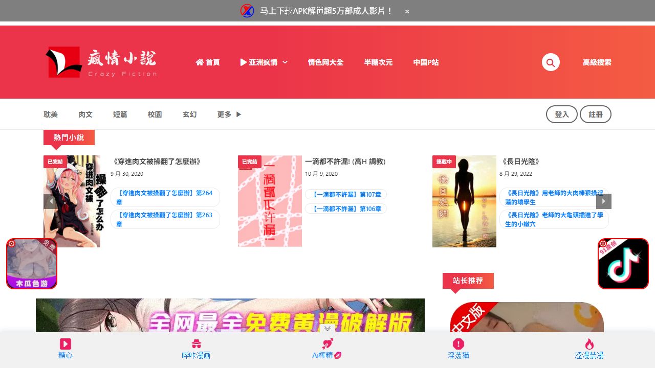 瘋情小說 最新网站截图