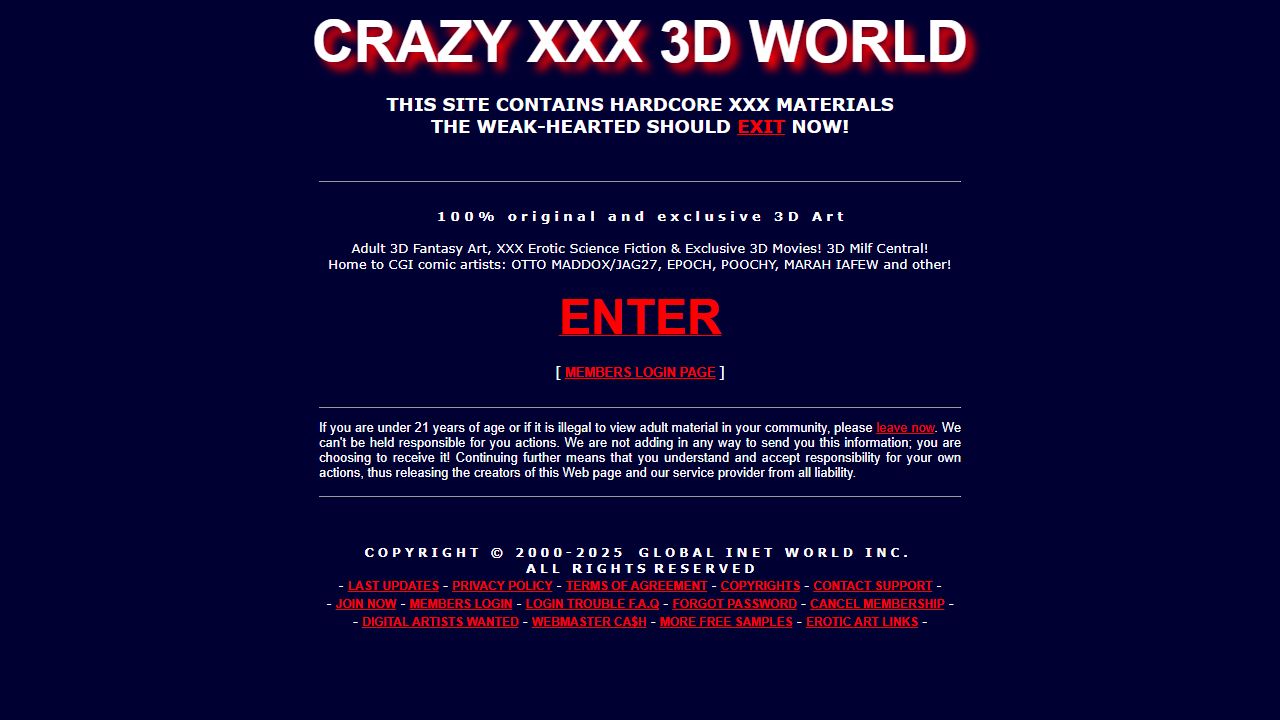 CrazyXXX3DWorld 最新网站截图