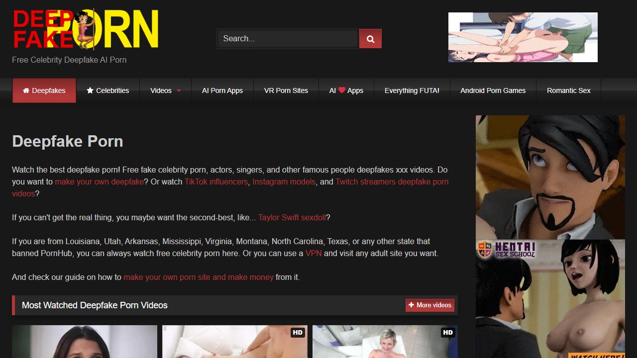 Deepfake Porn 最新网站截图