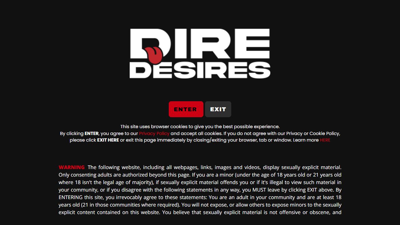 Dire Desires 最新网站截图