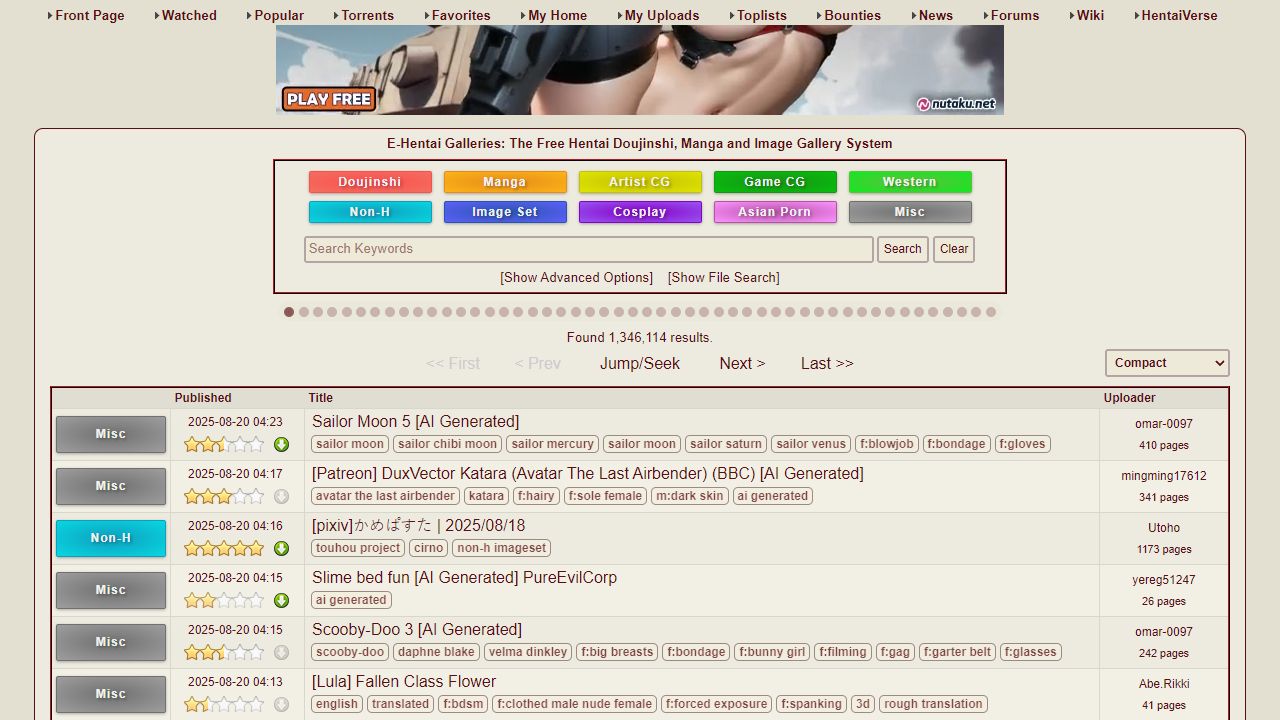 E-Hentai 最新网站截图