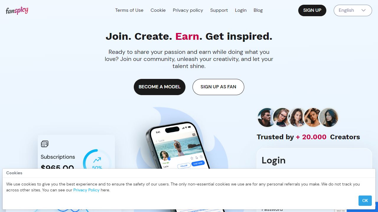 FanSpicy 最新网站截图