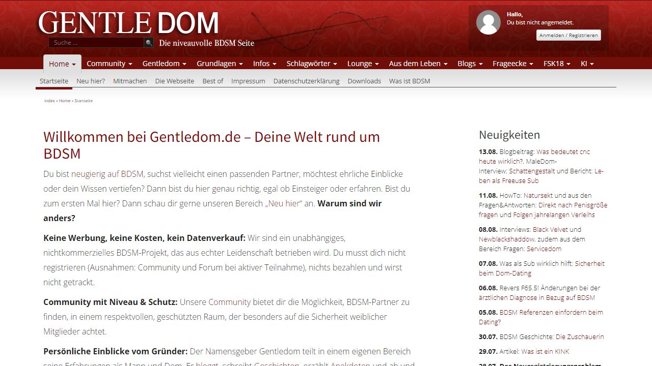 Gentledom 最新网站截图