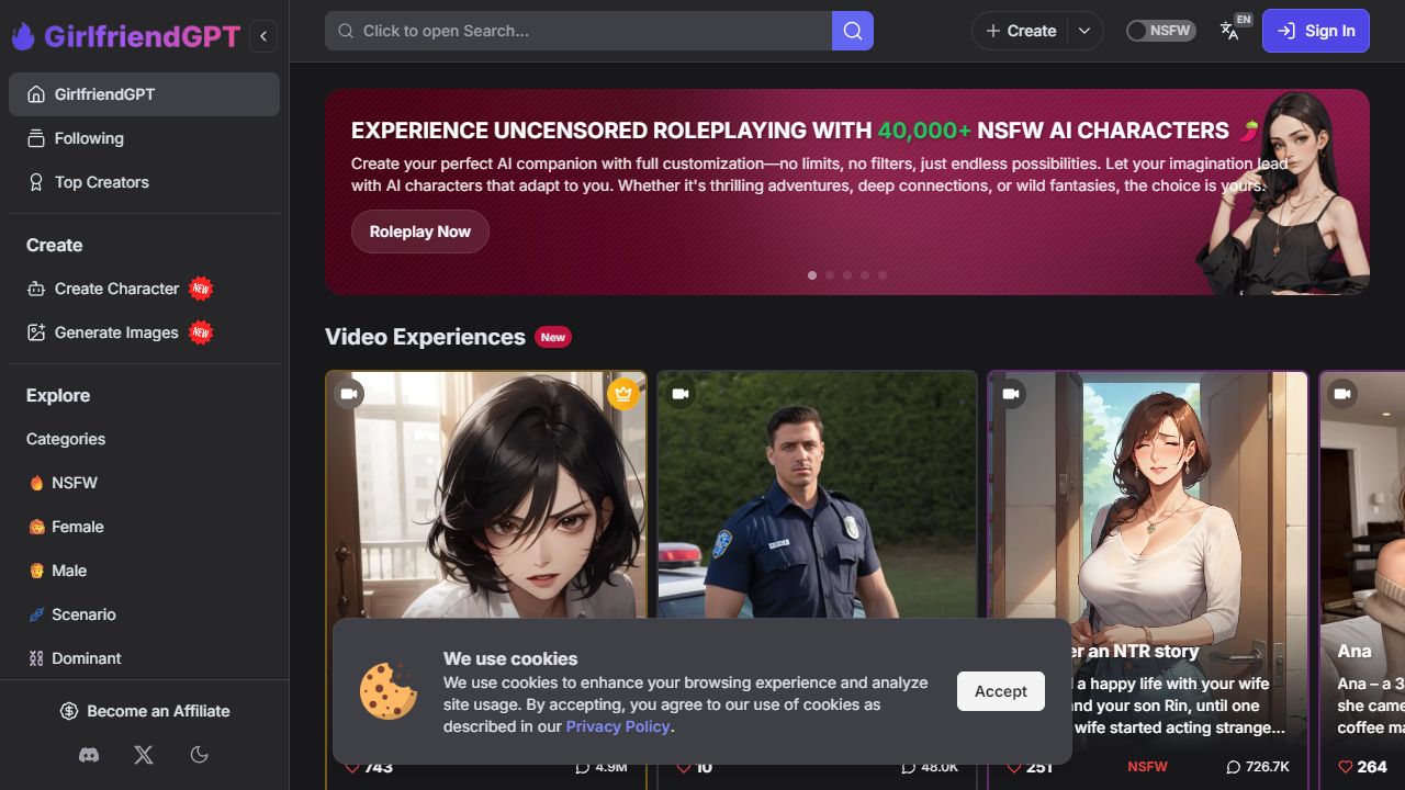 GirlfriendGPT 最新网站截图