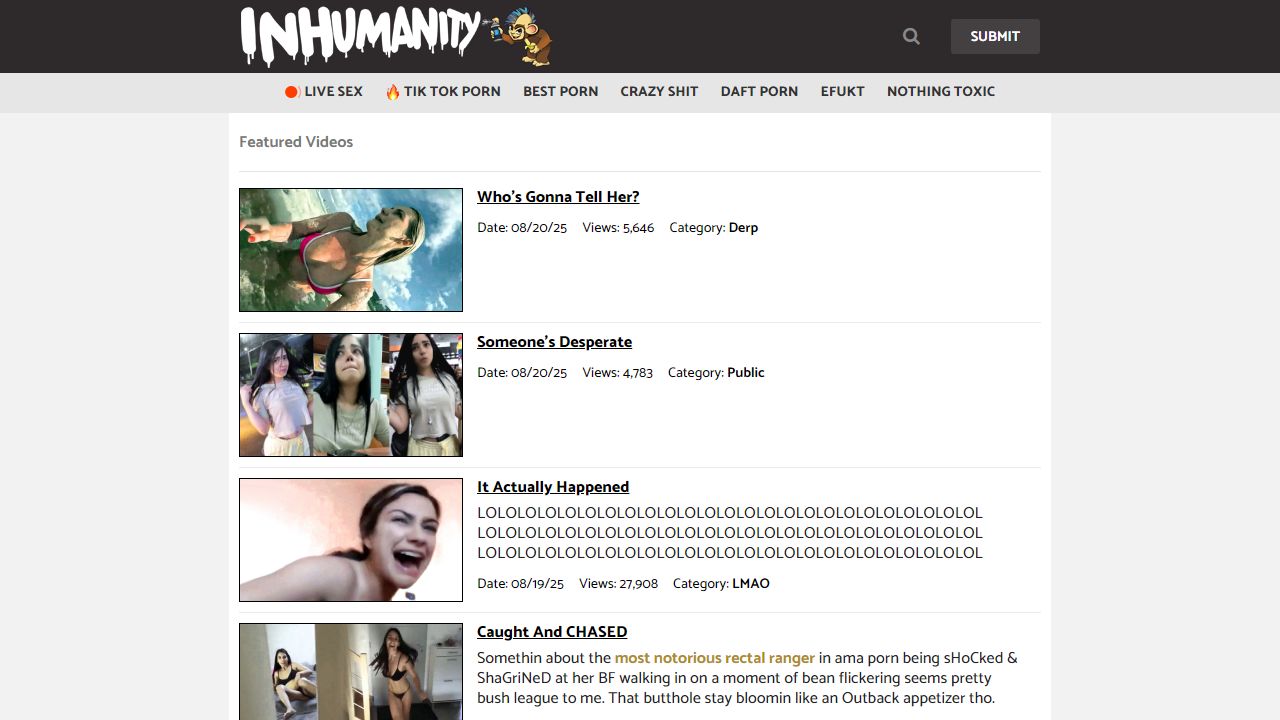 Inhumanity 最新网站截图