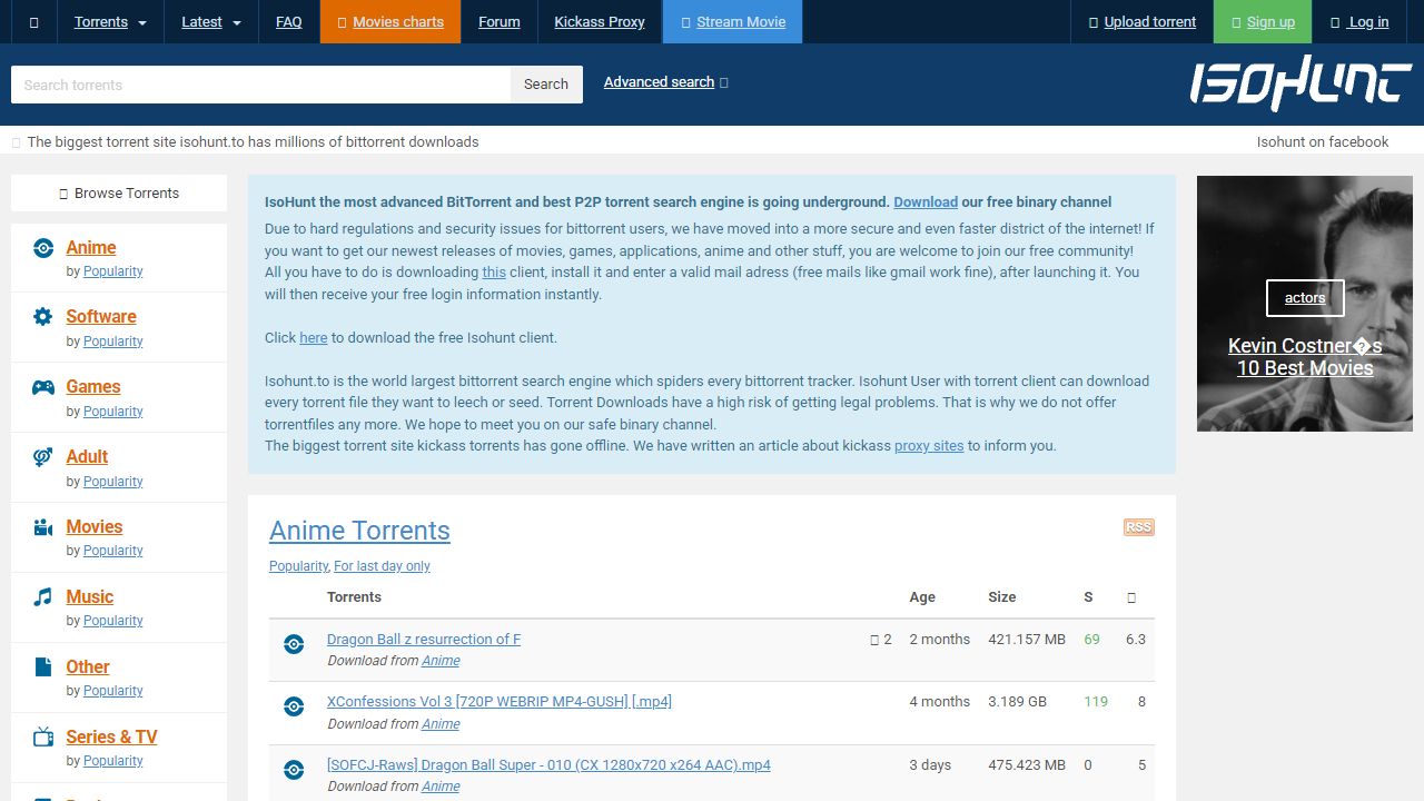 IsoHunts 最新网站截图