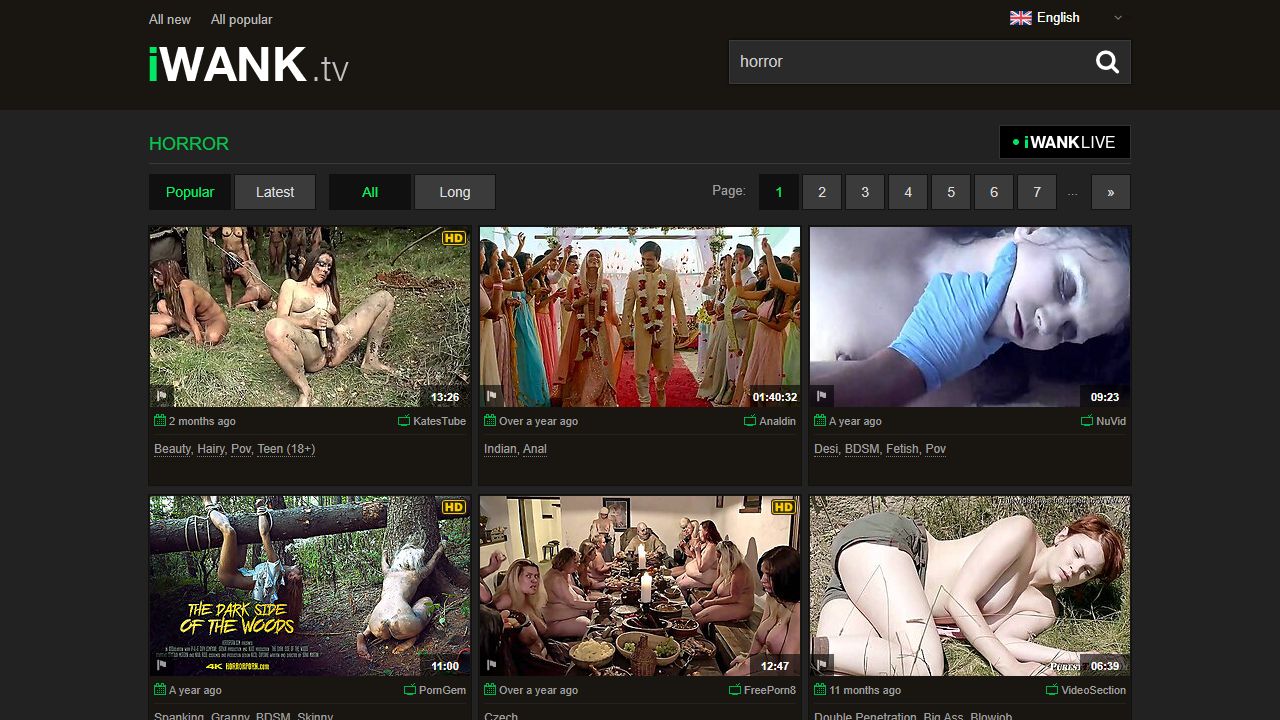 iWank Horror 最新网站截图