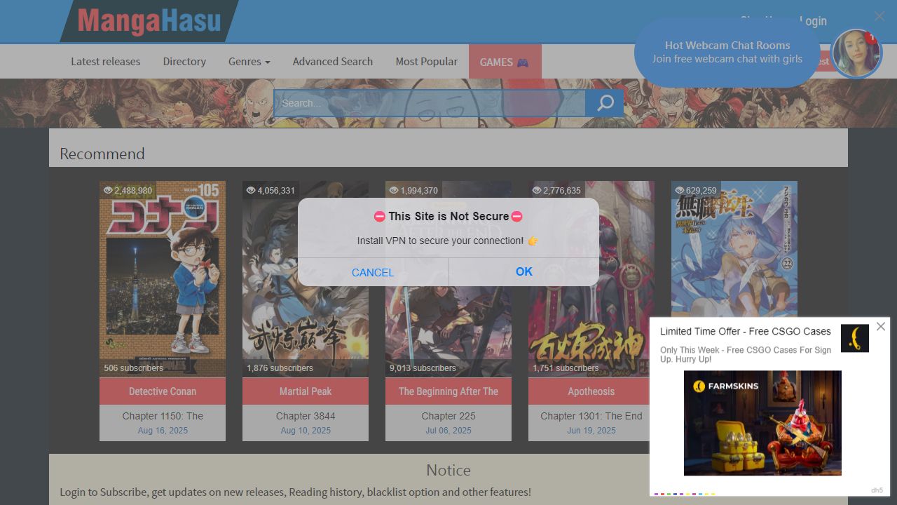 Manga Hasu 最新网站截图