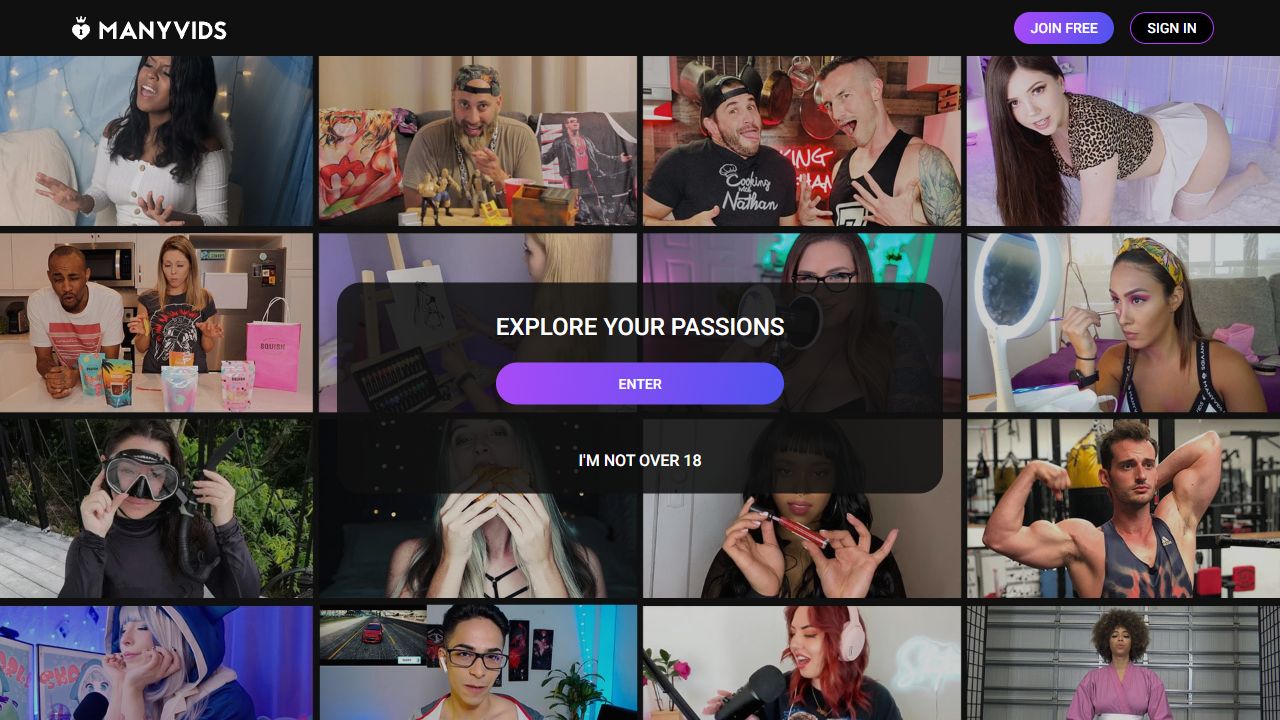 ManyVids 最新网站截图