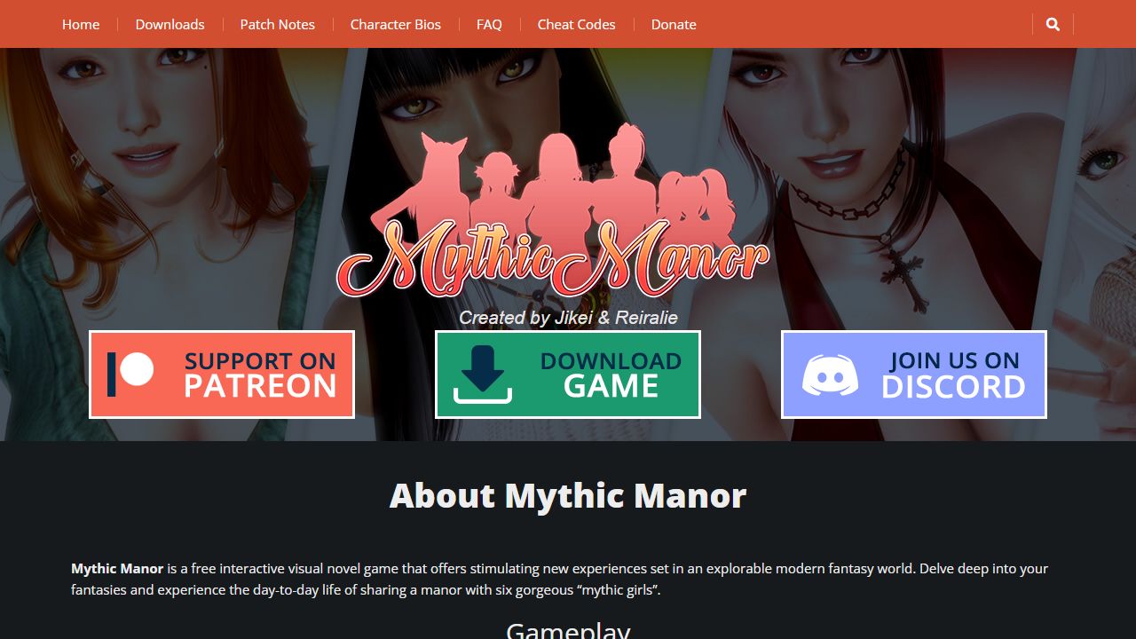 Mythic Manor 最新网站截图