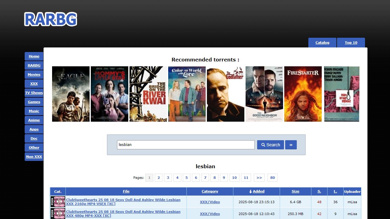 RARBG Latina 最新网站截图