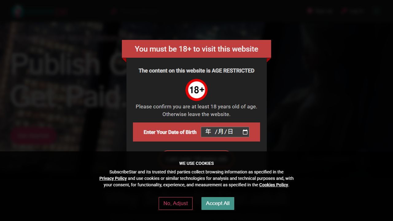 SubscribeStar 最新网站截图