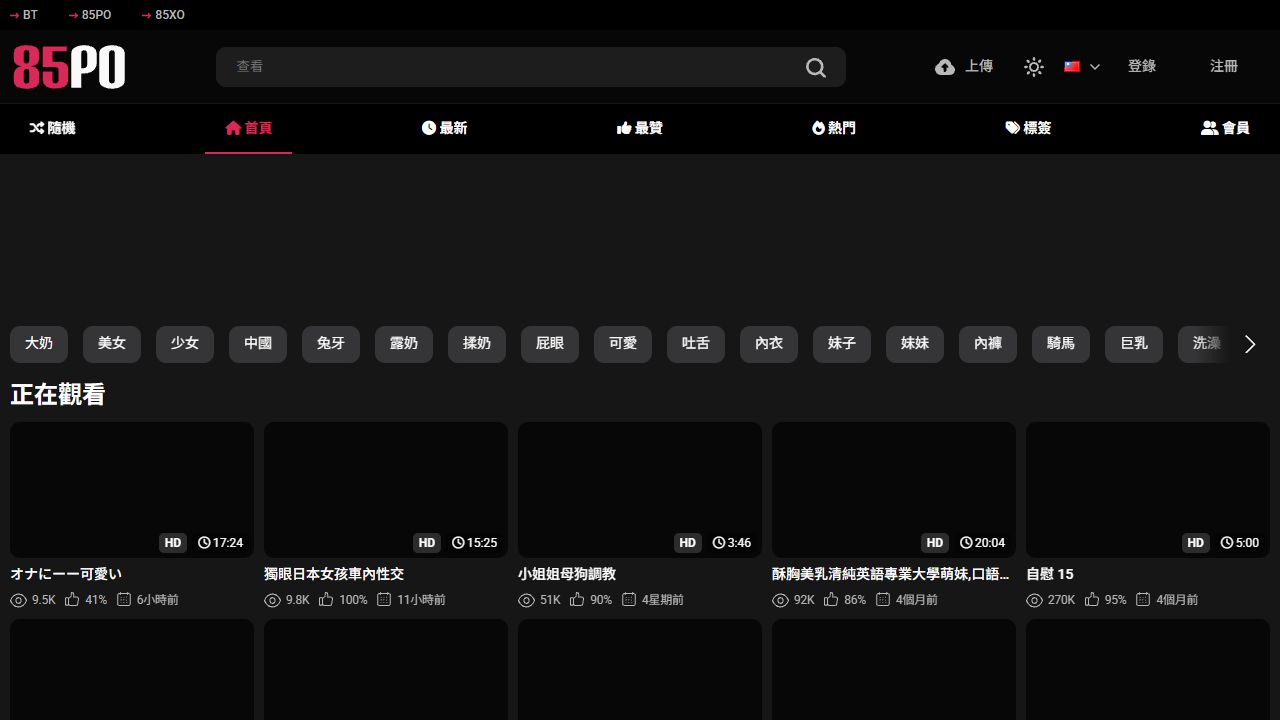 85Tube 最新网站截图