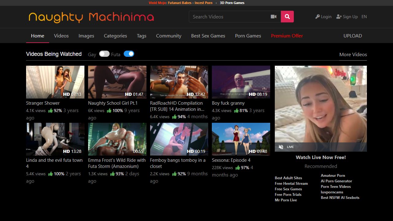 Naughty Machinima 最新网站截图