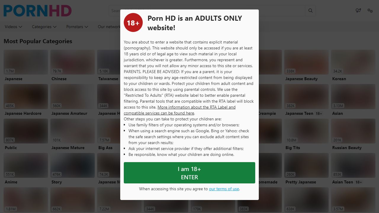 PornHD 最新网站截图
