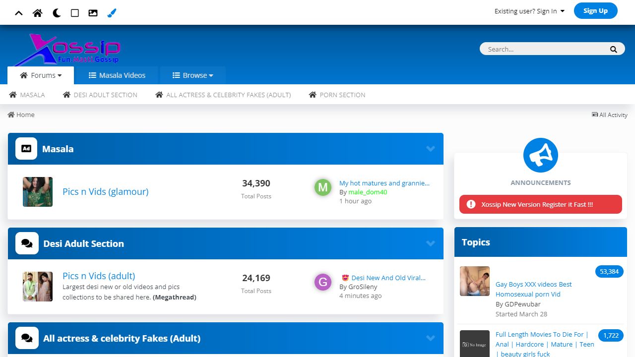 XossipFap 最新网站截图